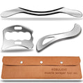 Stainless Steel Muscle Scraper Tool Set, 3-Piece IASTM Physical Therapy Massage Tools for Myofascial Release and Muscle Recovery 14inch Long bar(Double Edge) - style: Robulove-D2