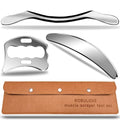 Professional Stainless Steel Muscle Scraper Tool Set, 3-Piece Physical Therapy and Myofascial Release Tools for Soft Tissue Massage 14inch Long bar(Double Edge) - style: Robulove-D3