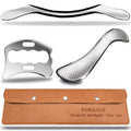 Stainless Steel Muscle Scraper Tool Set, 3-Piece IASTM Physical Therapy Kit, Manual Soft Tissue Massage Tools for Myofascial Release 14inch Long bar(Double Edge) - style: Robulove-D5