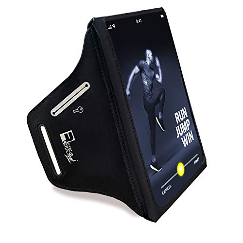RevereSport Waterproof Running Armband for Phone with Case On (Otterbox, Lifeproof). Sports Phone Holder Compatible iPhone 17/16/15/14/13/12/11/SE Samsung S25/S24/S23/S22/S21/S20 (Medium) - size: Medium - 6.5"