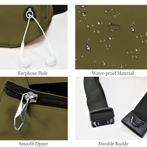 Fanny Pack for Women Men,Crossbody Water Resistant Sports Waist Bag Pack - color: 1pack-darkgreen