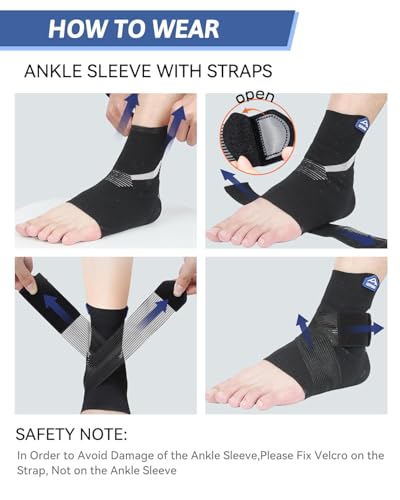 Ankle Brace with Gel Pad 3D Knit-Ankle Compression Sleeve - color: Black, size: X-Large