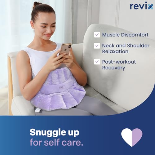 REVIX Microwavable Heating Pad for Neck, Weighted Moist Heat Shoulder Wrap - color: Lightpurple