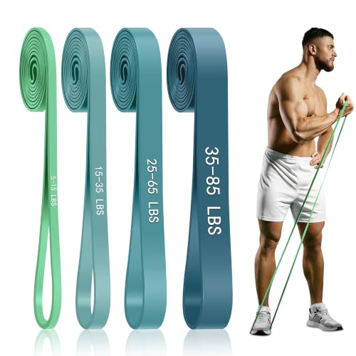 4-Level Resistance Bands for Working Out, Pull Up Assistance Bands - color: Blue Gradient