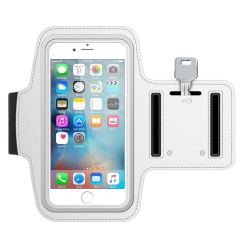 Running Armband Sports White Compatible with OnePlus Nord N10/N20/N30/N100/N200/N300 5G, Gym Workout Case Cover Band Arm Strap