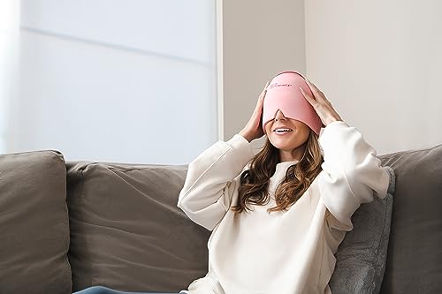 TheraICE Headache Relief Cap for Women, Headache Hat Migraine Ice Pack Mask - color: Pink, size: One Size