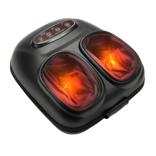 LINGTENG Foot Massager, Heated Foot Massager (Maroon Red) - color: Maroon Red