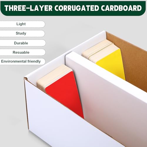 Yahenda 8 Pack Trading Card Storage Box,1600 Standard Cardboard Storage Boxes Holds 2 Rows Trading Organizer for Gaming Basketball Baseball Football Hockey Sports Collecting Supplies(White)