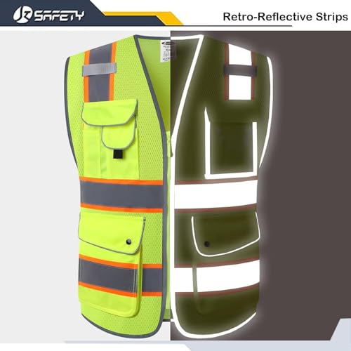 JKSafety Safety Vest for Men Women Reflective Hi Vis JK100 Yellow S - color: 100-yellowt2, size: Small