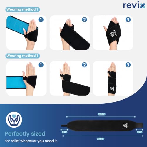 REVIX 45-Min Long-Lasting Extended Wrist Ice Pack Wrap for Carpal Tunnel - style: 1 Pack