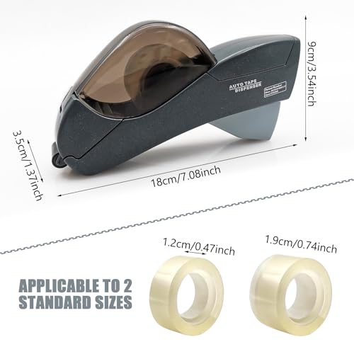 Automatic Tape Dispenser for Wrapping Gifts, Handheld Packaging Tape Dispenser Gun with Cutter, Dispensers for Adhesive Tapes-Grey - color: Grey