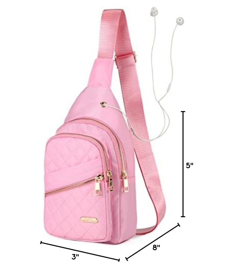 AOSTIHOT Crossbody Sling Bag Small Sling Backpack for Women, Chest Daypack Crossbody Shoulder for Travel Sport Running Hiking Pink - color: Pink