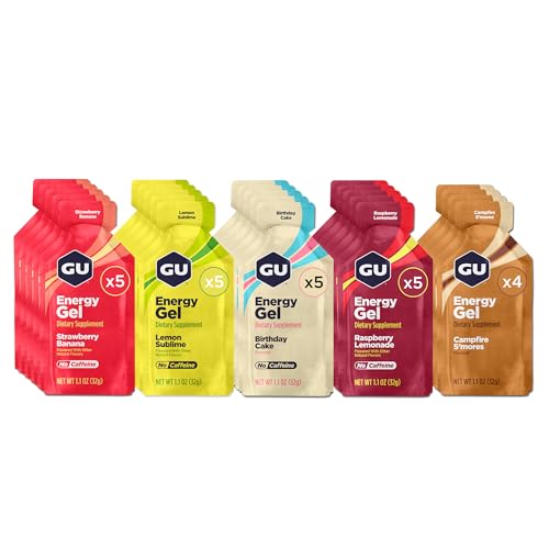GU Energy, Original Energy Gels, Caffeine-Free Mixed - 24 Count - size: 24 Count (Pack of 1)