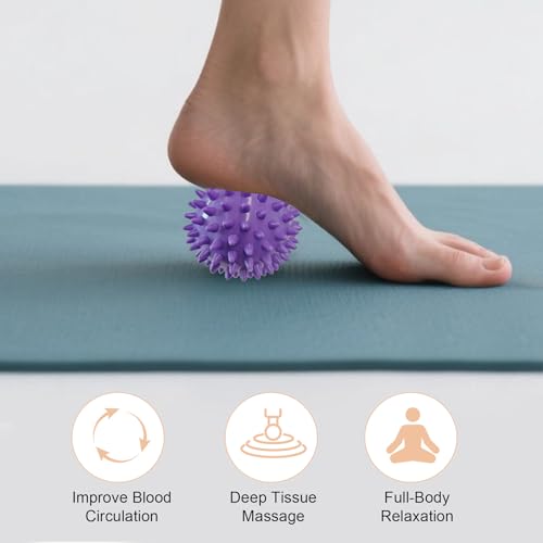 Spiky Massage Balls, 3PCS (Firm, Medium and Soft) - color: Bluepurpleyellow