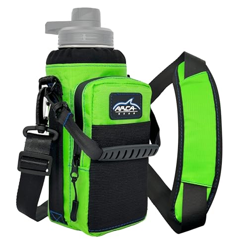Arca Gear Hydro Carrier 32 oz Small - Insulated Water Bottle Sling w/Carry Handle, Shoulder Strap, Wallet and Two Pouches - The Perfect Flask Accessory - color: Rainforest Green
