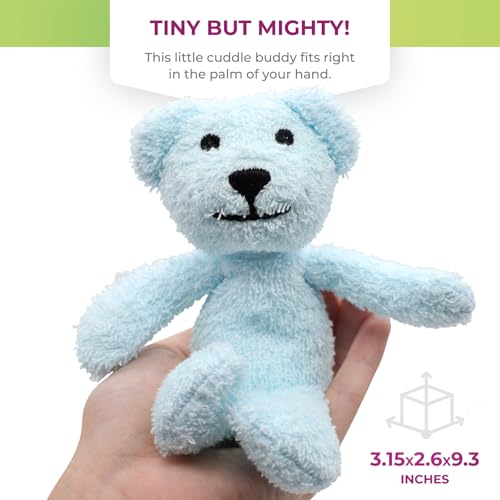Thermal-Aid Zoo Mini — (Buckley the Blue Bear) — Mold-Resistant, Washable Hot & Cold Pack for Kids — Heating and Cooling Pad with Natural Corn Filling — Reusable Plush Toy - size: Mini Blue Bear