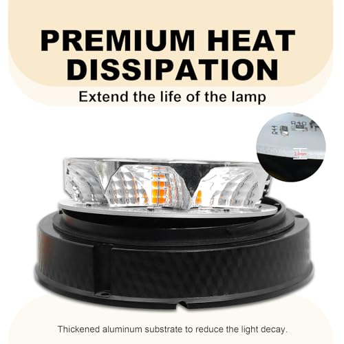 Agrieyes W47M w/Replaceable Lens Amber Beacon Lights, Base Strobe Lights - size: Magnet