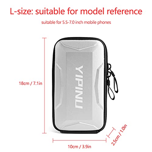Dxyufazhe Outdoor Sports Multifunctional Armband Waterproof Running Sports Fitness Mobile Arm Bag, Compatible with iPhone 15 Pro Max 15 XS XR 8, Galaxy S25 S20 S10 Plus for Men & Women (Silver)