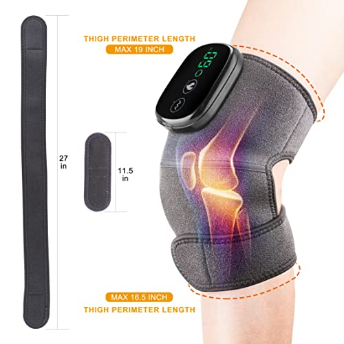 Cordless Knee Massager with Heat Vibration, Knee Heating Pad, Electric Heated Knee Brace Shoulder Heating Pads Elbow Wrap with 3 Heat Levels and Massage Modes - style: Pack of 1