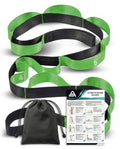 Acozycoo Stretching Strap with Loops for Physical Therapy,Knee,Leg Lifter - color: Green, size: Length: 86 Inch, Width: 1.5 Inch