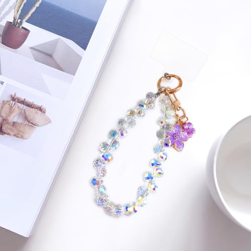 C.J.M.K Beaded Phone Wristband, Lanyard Chain - color: 08-rainbow