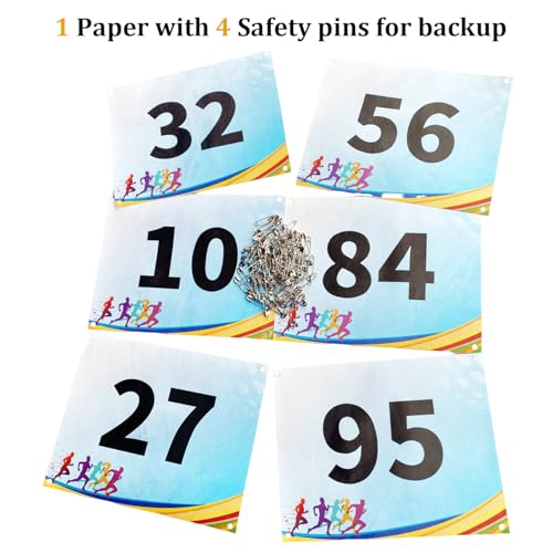 Tyvek Race Bibs Running Numbers Bibs with Race Bib Tape Instead Pins Track Bib Numbers for Tryouts Racing Bibs Audition Numbers for Marathon Runners Events Sports Games - color: Blue[6"x7.5"]1-200