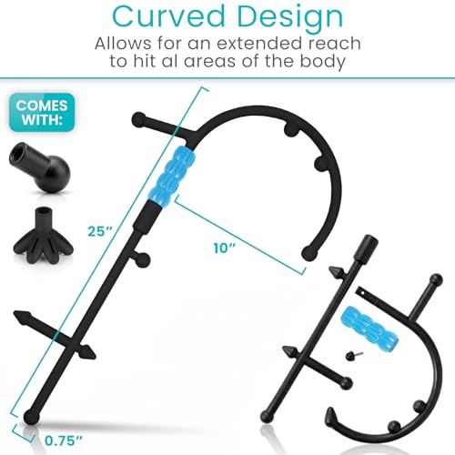 Vive Massage Cane with Roller - Interchangeable Heads - Trigger Point Tool - style: Massage Cane with Roller