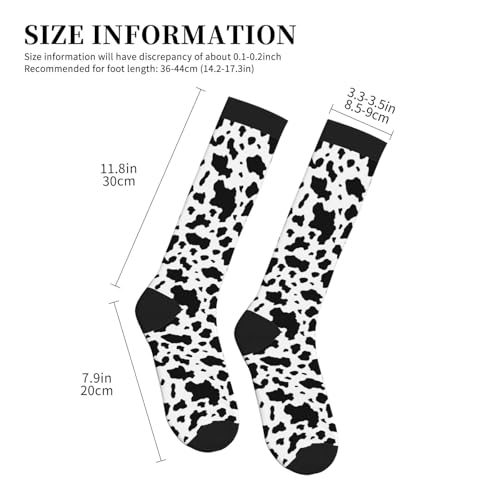 Crazy Fun Compression Socks, Unisex Knee High Support Socks - color: Cow Print