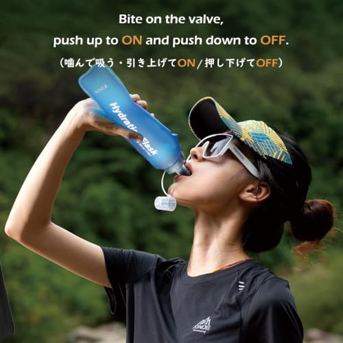 TRIWONDER Running Water Bottle Handheld Plastic Flask Hydration Vest Packs Waist Belt Replacement for Runners Marathon Cycling Hiking - color: 03 Soft Flasks - Blue - 500ml/16.9oz - 2 Packs