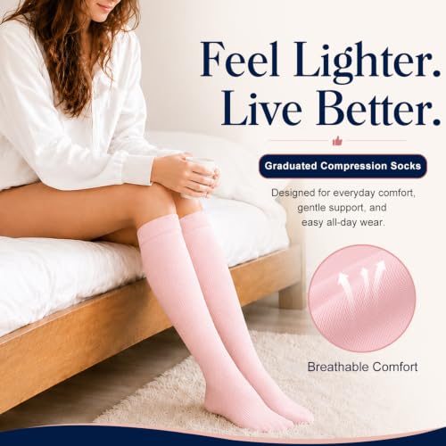 COOLOVER Copper Compression Socks for Women and Men(6 Pairs)-Best Support for Running, Athletic, Travel - color: 02 Black/Navy/Gray/White/Red/Pink, size: Small-Medium