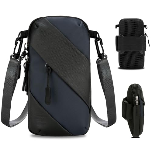 Phone Holder for Running Armband,Small Crossbody Shoulder Holsters Bag with Arm Bands for Women Men Kids,Fits iPhone 15 14 13 12 11 Pro Max Xs Xr 8 7 6S 6 Plus SE Mini Galaxy Workout,Exercise Arm Bag - color: Blue