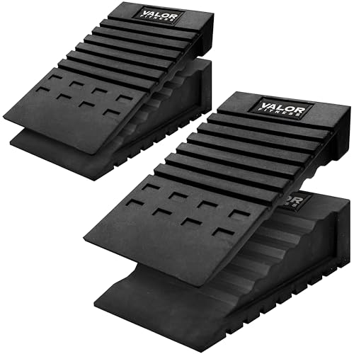 Valor Fitness Adjustable Squat Wedge Blocks, Heel Elevated Squat and Slant Board - Mobility Training, Calf Stretching, Split Squats, Lunges and Lower Body Workouts, 10°, 15° & 25° Inclines