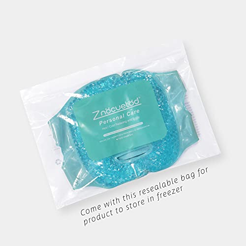 ZNÖCUETÖD Cold Face Ice Mask Facial Ice Pack Cooling Mask with Storage Bag - color: Blue