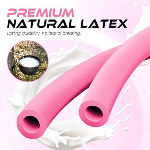 Resistance Bands, Figure 8 Resistance Band, Exercise Bands with Handles, Weights Workout Bands for Arms, Back, Shoulder, Leg, Physical Therapy, Pilates, Home Workout Equipment That Replace Dumbbells - color: 1-Pink