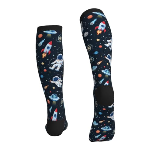 Compression Socks Women and Men 15-20mmHg-Circulation Support Socks for Athletic Running Cycling - color: Astronaut