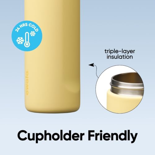 Owala FreeSip Stainless Steel Water Bottle 24 oz Butter Half - color: Butter Half, size: 24 Ounces