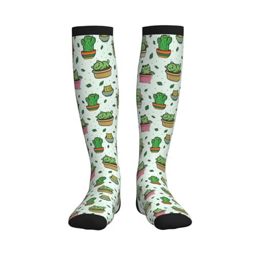 Compression Socks Knee High Support Socks Women Circulation Stockings for Athletic Running Cycling Flying - color: Cat