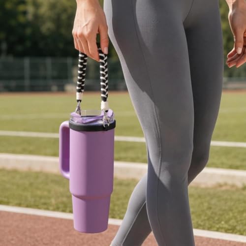 Water Bottle Handle Strap Compatible with Owala & Stanley Cups - color: Black