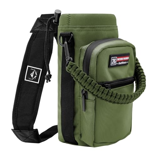 NATURE PIONEOR 26-128 oz Insulated Water Bottle Carrier Holder with Strap - color: Green, size: 18-26oz