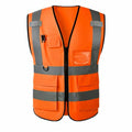 Safety Vest High Visibility Reflective Construction Vest - color: Orange, size: Large
