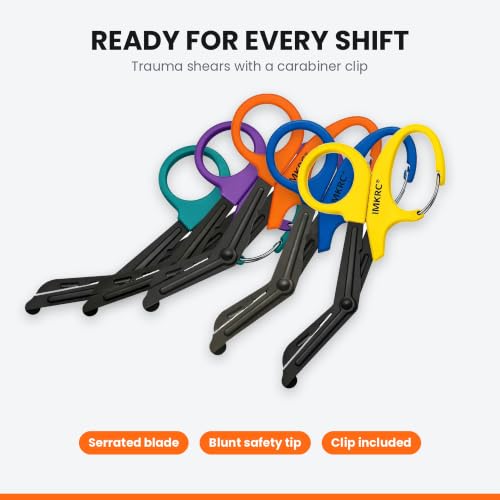 Small Trauma Shears with Clip, Nurse Bandage Scissors (Black, 15cm) - color: Black, size: 15cm