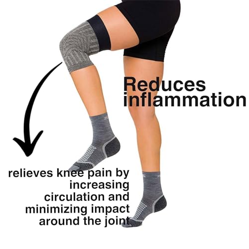 Zensah Compression Knee Sleeve - Knee Brace to Relieve Knee Pain and Treat Runners Knee for Men and Women - color: Pair - Midnight Black, size: Large