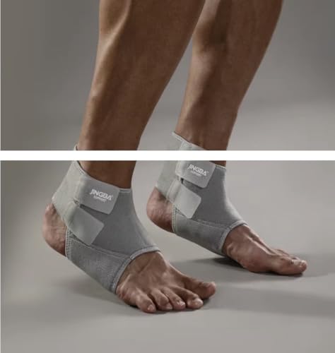 JINGBA Ankle Brace for Men & Women, Adjustable Athletics Achillies Tendon Ankle Wrap,One Size Fits All.For Ankle Sleeve for Plantar Fasciitis, Achille (Gray)