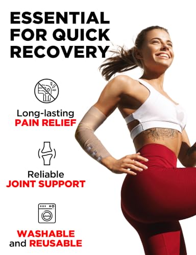 Premium Elastic Bandage Wrap - 4pk (2x3in, 2x4in) + 12 Extra Clips - Strong Compression Bandage Wrap for Leg, Arm, Wrists, Elbow, Ankles, Feet and Knees - for First Aid Kit and After Surgery Recovery - size: 4 Piece Set
