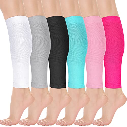 Sosation 6 Pairs Calf Compression Sleeves Women Footless Elastic - size: Medium