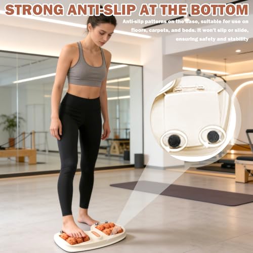 Dual Foot Massage Roller with Acupressure Nodes and Steel Balls for Feet - color: Orange
