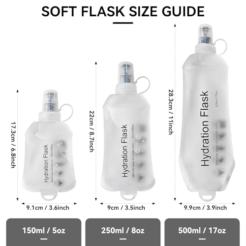 500ml Soft Flask Soft Water Bottle for Running, Hiking, Cycling and Climbing - White - color: 500ml, white