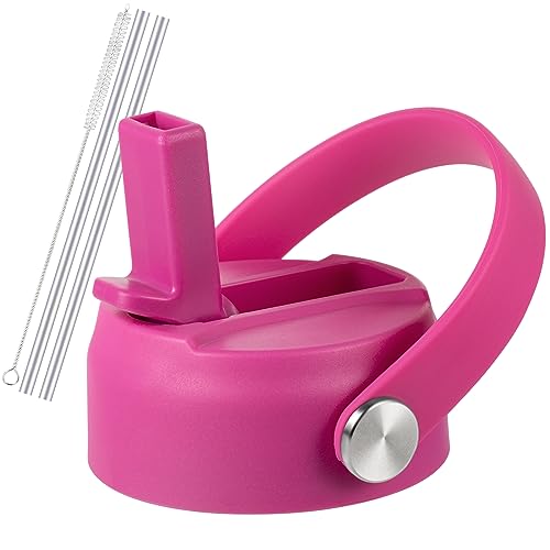 RRegeny Straw Lid for Hydro Flask Wide Mouth 32 40 oz, Lids with Flexible Handle compatible with HydroFlask, Replacement Sports Flex Cap Wide Mouth Top - color: carnation
