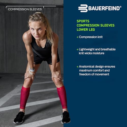 Bauerfeind Sports Compression Lower Leg Calf Sleeves (1 Pair) - Improved Circulation, Airknit Fabric Breathable, Washable - color: Black, size: Large/X-Long