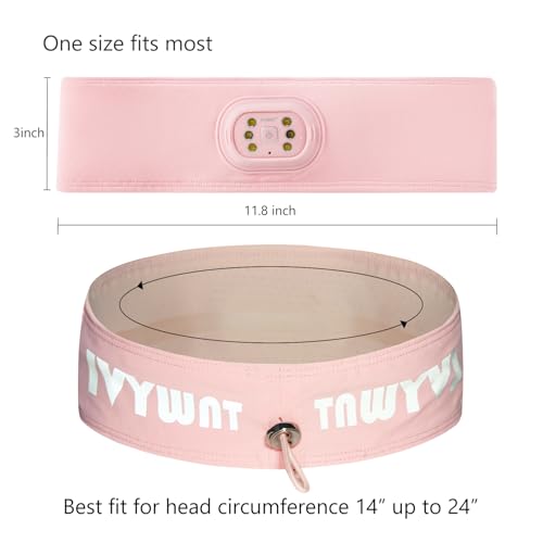 LED Sports Sweat Headband Outdoor Headlamp Rechargeable Men Women - color: Pink
